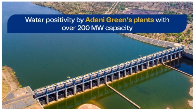 Water positivity by Adani Green’s plants with over 200 MW capacity