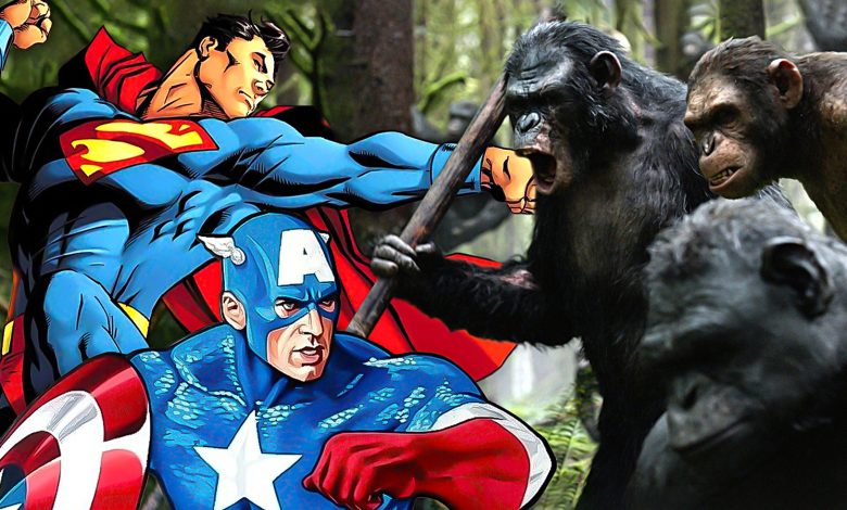 Planet Of The Apes Clashes With Marvel & DC In AI Artwork